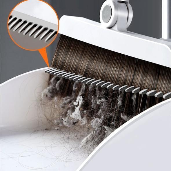 Stainless Steel "Built-In Comb" Rotating Broom.