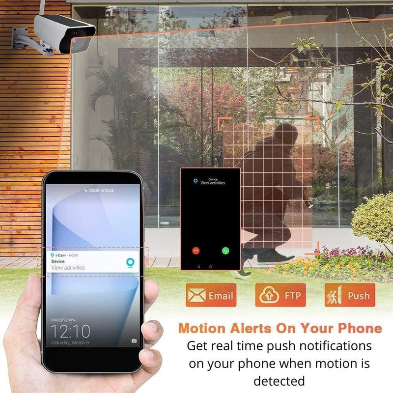 Outdoor Solar Powered Wireless Security Camera (Wifi & 1080p).