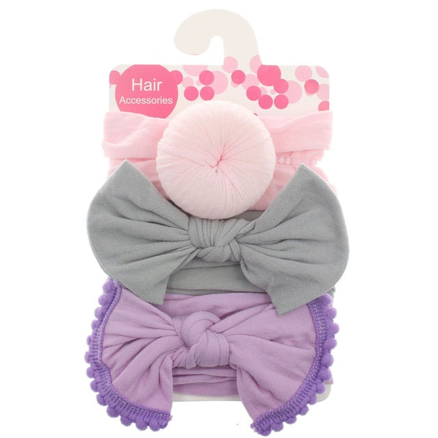 New 3pcs/lot Fashion Baby Nylon Bow Headband.