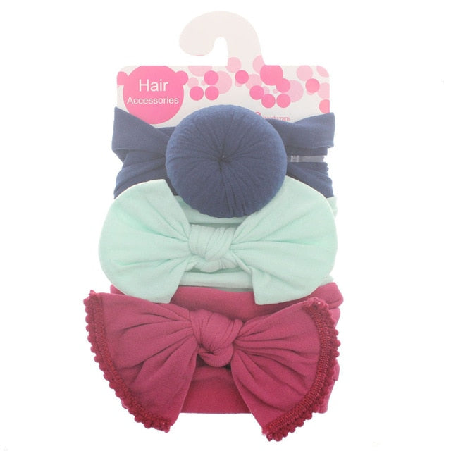 New 3pcs/lot Fashion Baby Nylon Bow Headband.