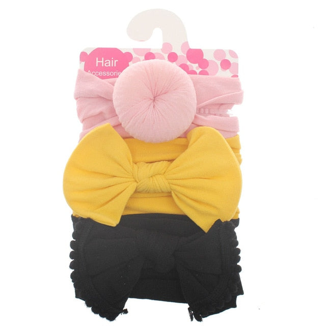 New 3pcs/lot Fashion Baby Nylon Bow Headband.