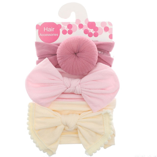 New 3pcs/lot Fashion Baby Nylon Bow Headband.