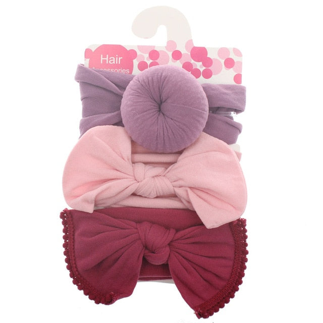 New 3pcs/lot Fashion Baby Nylon Bow Headband.