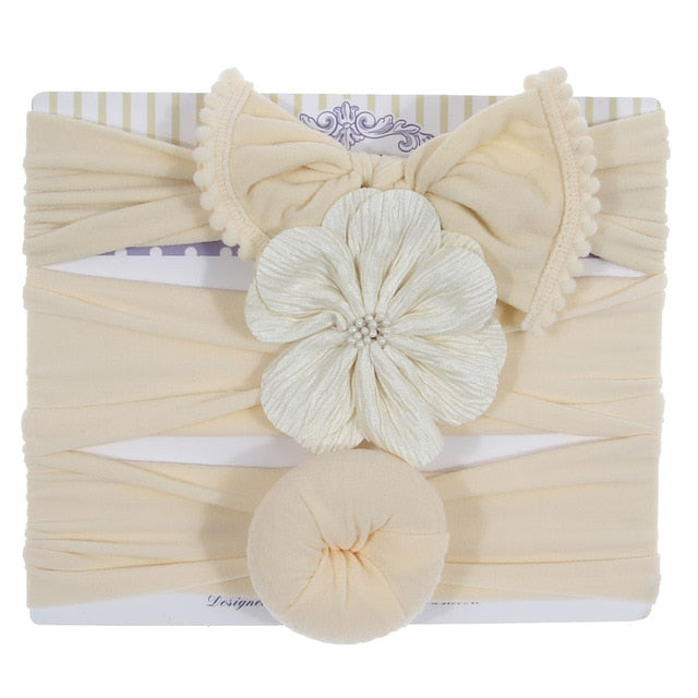 New 3pcs/lot Fashion Baby Nylon Bow Headband.