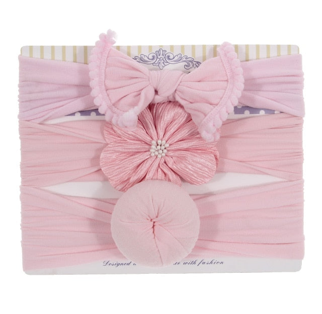 New 3pcs/lot Fashion Baby Nylon Bow Headband.