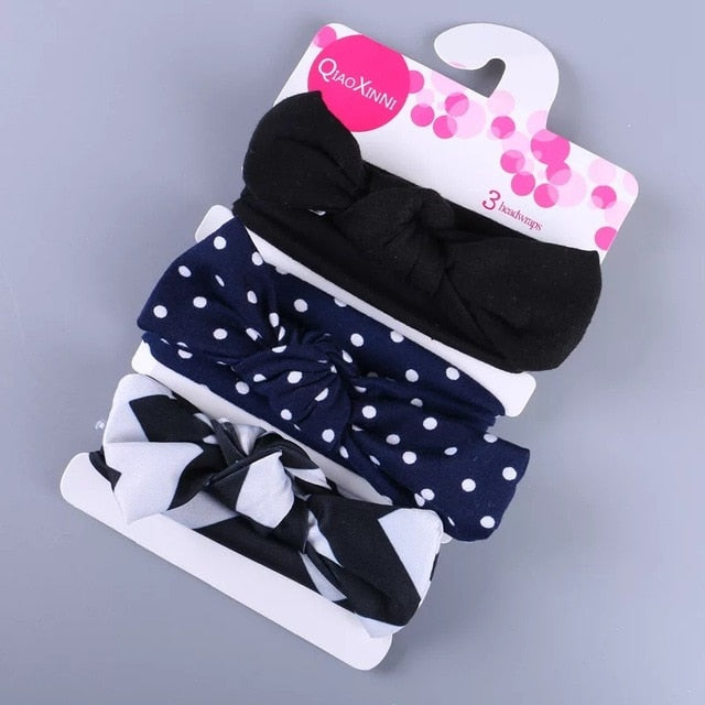 New 3pcs/lot Fashion Baby Nylon Bow Headband.