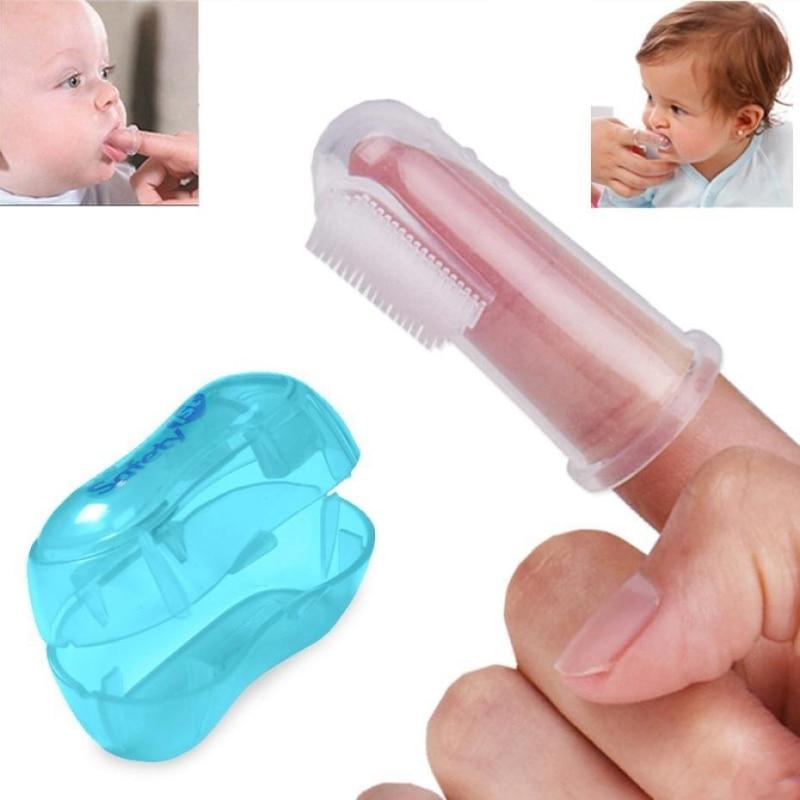 Clean Soft Silicon Toothbrush+Box Baby Finger Toothbrush.