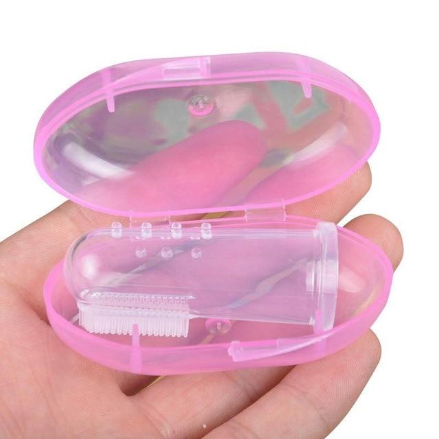 Clean Soft Silicon Toothbrush+Box Baby Finger Toothbrush.