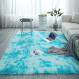 Grey Carpet Tie Dyeing Plush Soft Carpets.