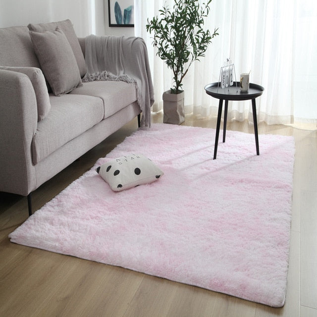 Grey Carpet Tie Dyeing Plush Soft Carpets.