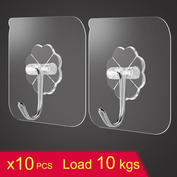 Transparent strong suction hooks for home.