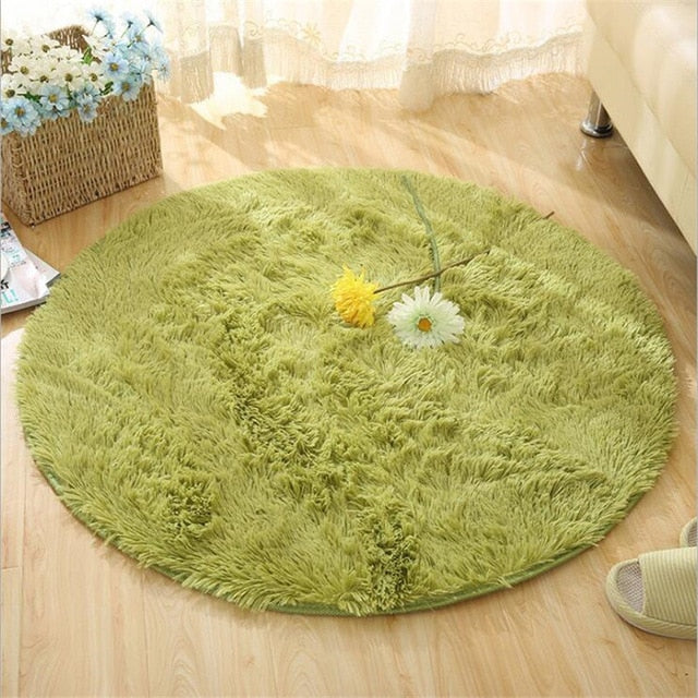 Fluffy Round Rug Carpets for Living Room Decor.