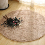 Fluffy Round Rug Carpets for Living Room Decor.