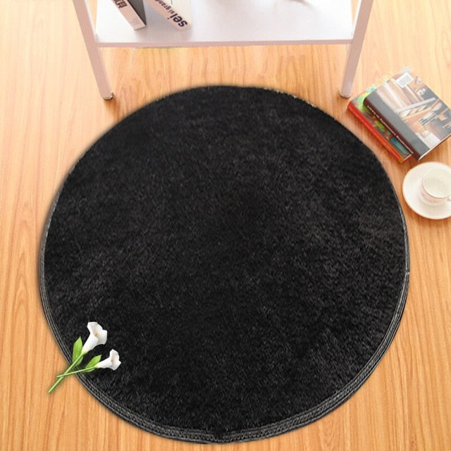 Fluffy Round Rug Carpets for Living Room Decor.