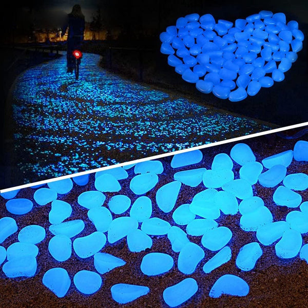 Garden Decor Luminous Stones Glow In Dark Decorative Pebbles.