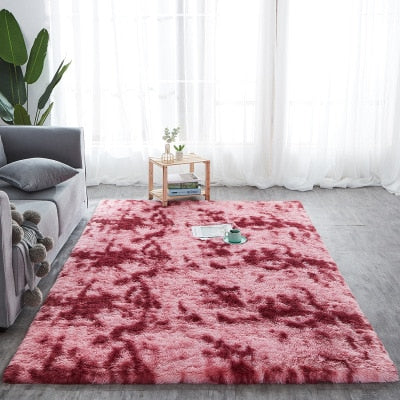 RULDGEE Shaggy Tie-dye Carpet Printed Alfombra Plush.