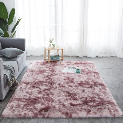 RULDGEE Shaggy Tie-dye Carpet Printed Alfombra Plush.