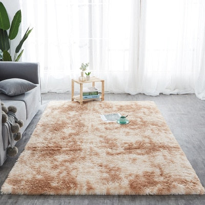 RULDGEE Shaggy Tie-dye Carpet Printed Alfombra Plush.