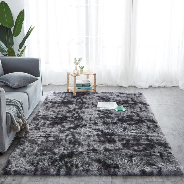 RULDGEE Shaggy Tie-dye Carpet Printed Alfombra Plush.