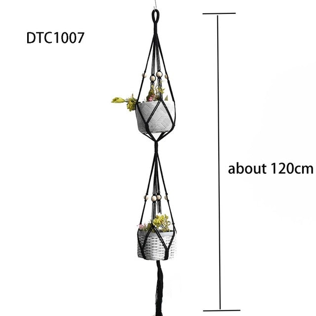 Handmade macrame plant hanger flower/pot.