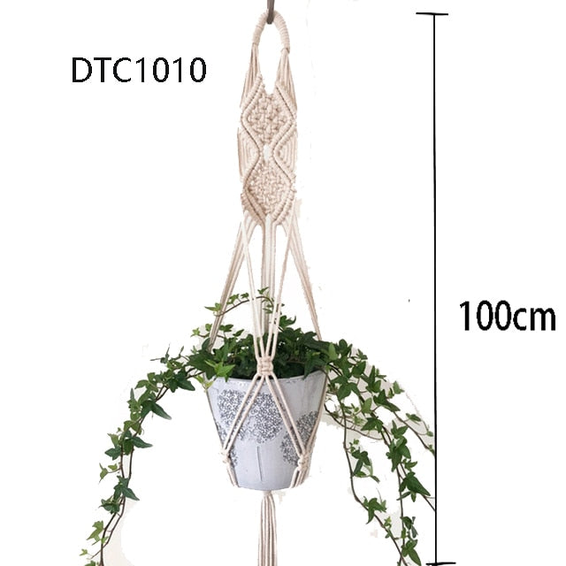 Handmade macrame plant hanger flower/pot.