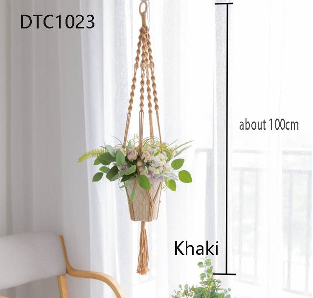 Handmade macrame plant hanger flower/pot.