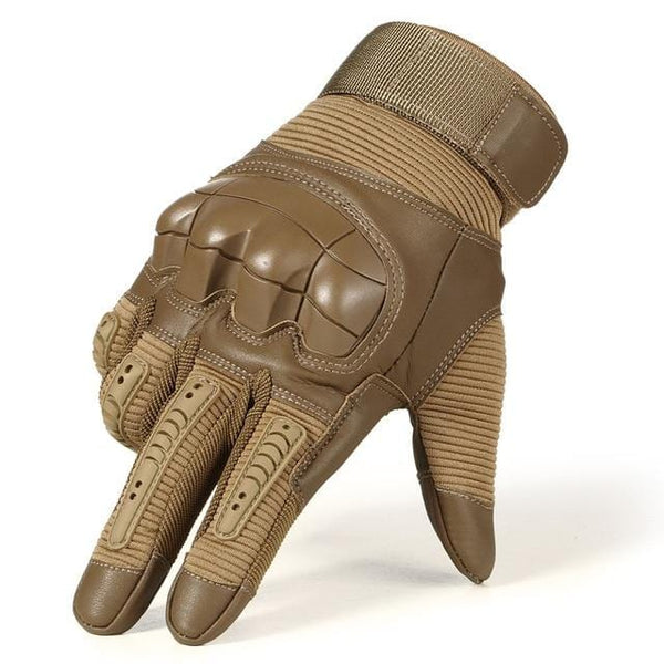 Touch Screen Hard Knuckle Tactical Gloves PU Leather.