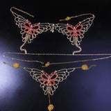 Stonefans Shiny Sexy Rhinestone Butterfly Bralette Set.