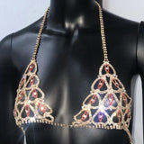 Luxury Lingerie Crystal Bralette Body Chain Harness Bra for Girl.