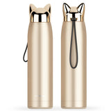 stain resistant Steel Vacuum Flasks  dual Wall Thermos Bottle  320 milli litres
 adorable Cat Fox Ear heating Coffee Tea Milk journey
 Mug