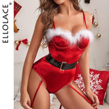 Christmas Bodysuit Women Feather Overalls With Belt Velvet Sleeveless.