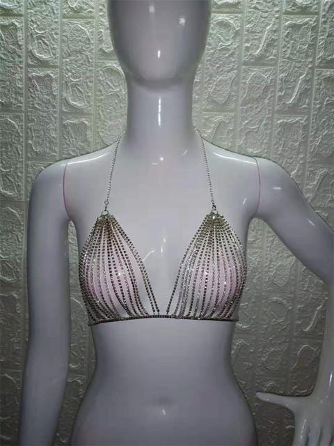 Sexy Crystal Rhinestones Body Jewelry Fashion Bikini.