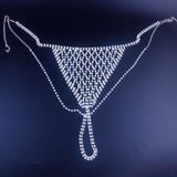 Sexy Rhinestone Crystal Bralette Lingerie Set, Women's Underwear Jewelry.